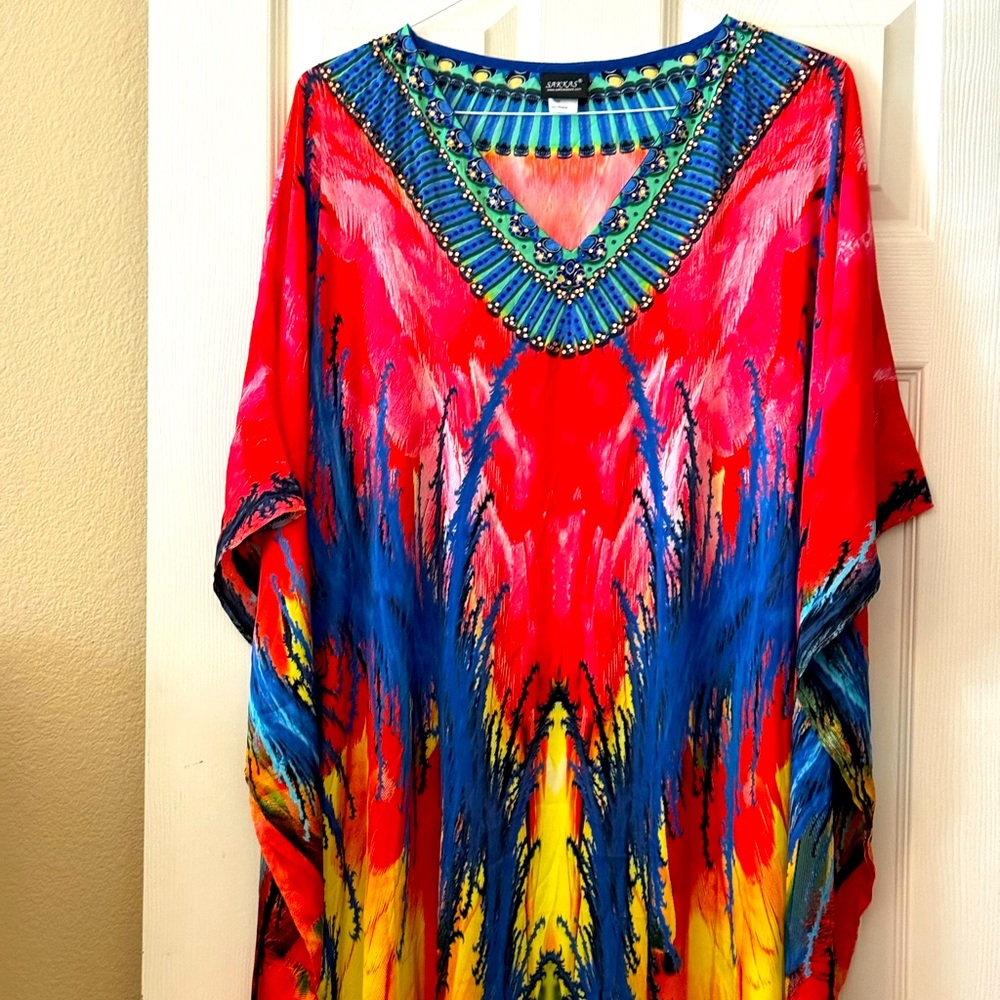 Beaded Multicolored Kaftan by SAKKAS
